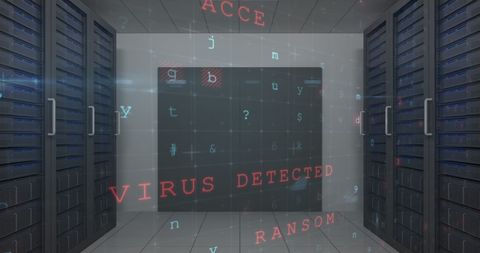 Cyber Security Threats in Modern Data Center Server Room - Download Free Stock Images Pikwizard.com