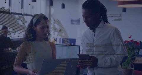 Office Collaboration with Professionals Using Technology Devices