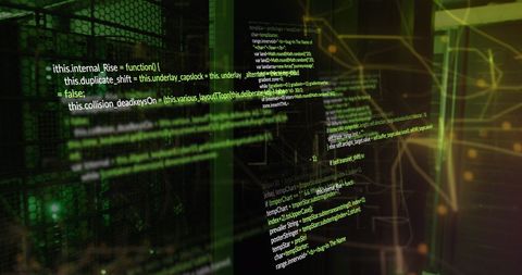 Data Processing Display With Green Digital Code in Server Room - Download Free Stock Images Pikwizard.com