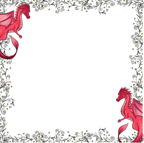 Fantasy Dragons on Decorative Vine Frame Transparent Background - Download Free Stock Videos Pikwizard.com