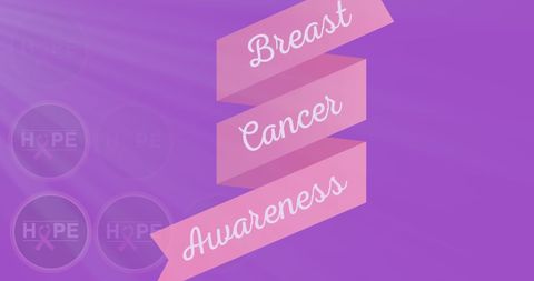 Breast cancer awareness ribbon on vibrant background