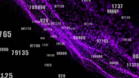 Abstract Digital Data Stream in Purple Motion