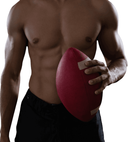 muscular man on black background holding red football isolated - Download Free Stock Videos Pikwizard.com