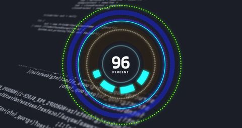 Futuristic Data Processing Interface with Progress Circle - Download Free Stock Images Pikwizard.com