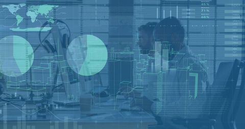 financial data visualization with business people in office background - Download Free Stock Images Pikwizard.com