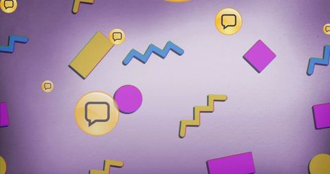 Vibrant Social Media Icon Pattern on Purple Background