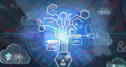 Futuristic Global Network Connections and Data Interface