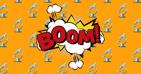 Pop art boom comic text vibrant pattern