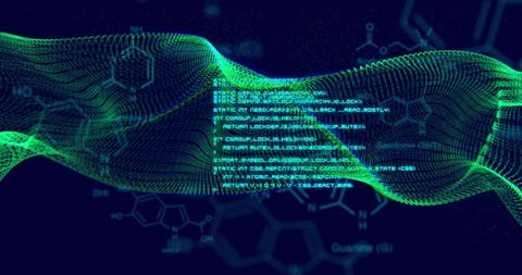 Digital Code and Molecular Structures on Abstract Background - Download Free Stock Images Pikwizard.com