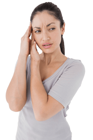 woman with transparent expression of migraine pain - Download Free Stock Videos Pikwizard.com
