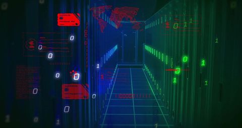 Binary Coding on Server Image Highlighting Cyber Security and Global Networks - Download Free Stock Images Pikwizard.com