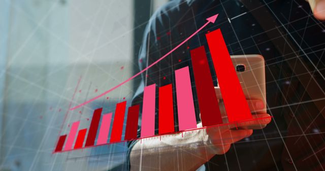 Business Growth Concept with Red Arrow and Bar Graph Overlay - Download Free Stock Images Pikwizard.com