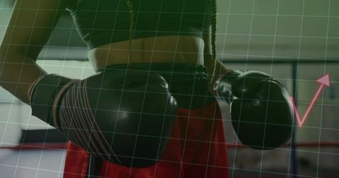 Determined Female Boxer Ready to Fight