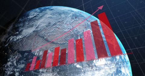 Rising Global Data Trends Over Planet Earth - Download Free Stock Images Pikwizard.com