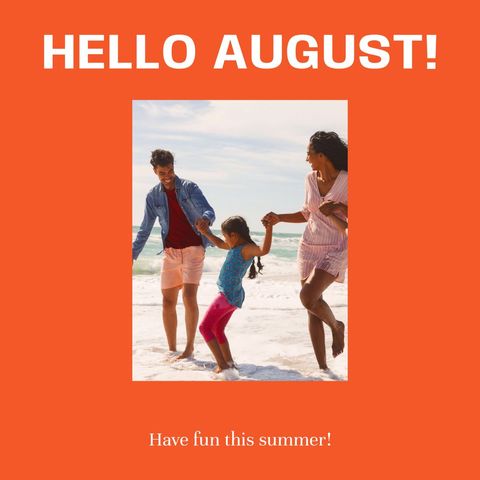 Happy Family Enjoying a Beach Day in August