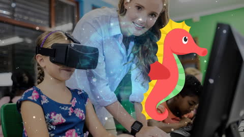 Engaged Learning: Teacher Guides Student with VR Technology