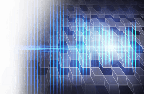 transparent 3d blue cubes with light beam effect - Download Free Stock Videos Pikwizard.com