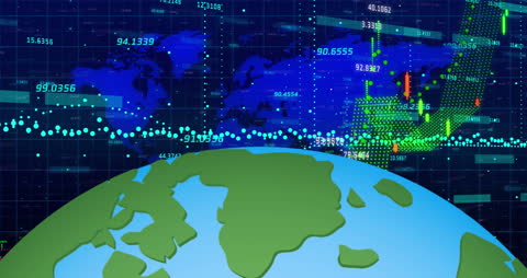 Global Financial Data Animation Across World Map
