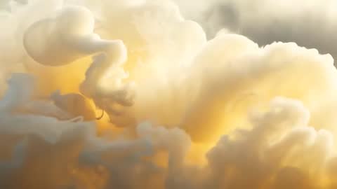 Sunlight Brightening Billowing Cumulus Clouds with Golden Glowing Core Cinematic Timelapse