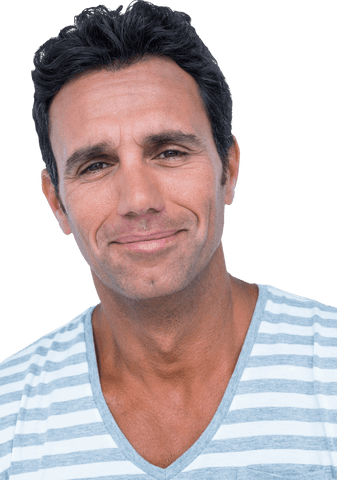 Transparent Portrait of Smiling Mature Man with Striped Shirt - Download Free Stock Videos Pikwizard.com