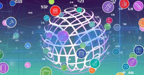 Global Networking with Digital Icons in Futuristic Concept - Download Free Stock Images Pikwizard.com