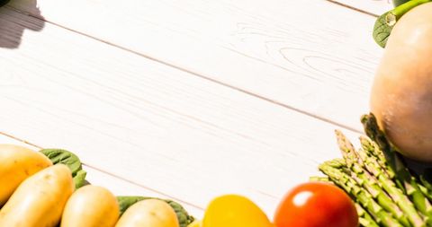 Fresh Raw Vegetables Arranged on White Wooden Background - Download Free Stock Images Pikwizard.com