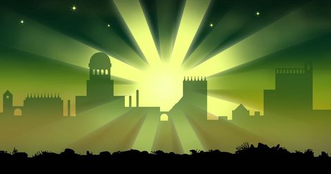 Radiant Sunlight Transforming City Skyline