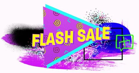 Flash sale promotion banner with vibrant abstract background