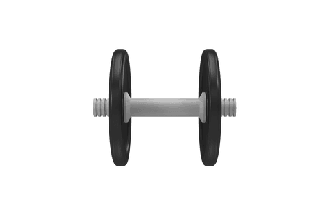 Realistic dumbbell elevating fitness enthusiasm on transparent background