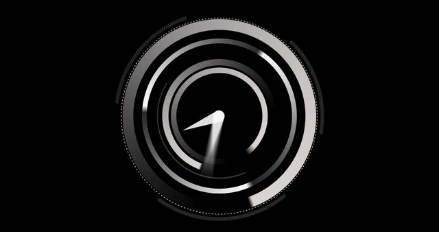 White clock ticking on black background