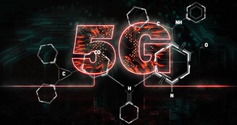 Futuristic 5G Technology with Digital Data Elements
