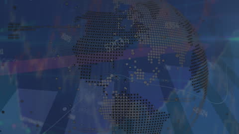 Globe and Digital Data Overlay for Modern Global Business Solutions