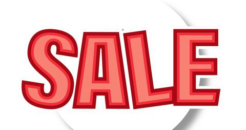 Bold Red Sale Text on White Background Promotes Shopping - Download Free Stock Images Pikwizard.com