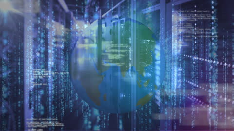 Futuristic Global Network with Digital Data and Servers