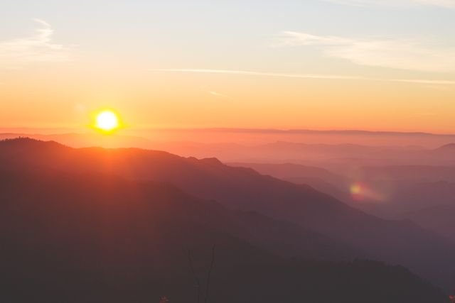 Breathtaking Mountain Range Sunrise with Mist - Download Free Stock Photos Pikwizard.com