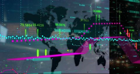 Global Financial Analysis Over Neon Cityscape - Download Free Stock Images Pikwizard.com