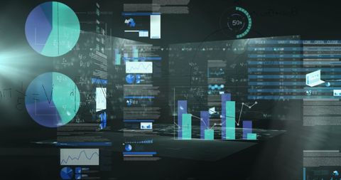 Digital Data Visualization Overlay with Graphs and Charts - Download Free Stock Images Pikwizard.com