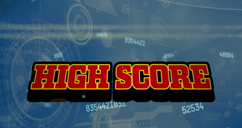 Dynamic High Score Text with Digital Data Background