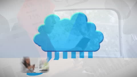 Animated Cloud Icon in Digital Data Analysis Display