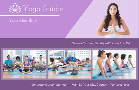yoga studio marketing template promoting wellness and focus - Download Free Stock Templates Pikwizard.com