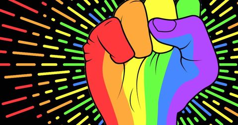 Rainbow Fist Symbolizing Pride and Empowerment