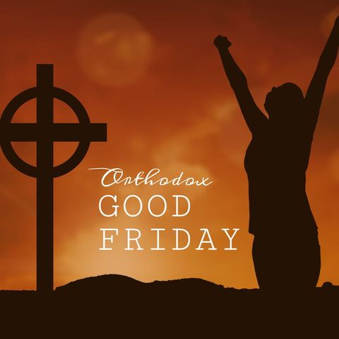 Orthodox Good Friday Silhouette Celebration with Cross - Download Free Stock Templates Pikwizard.com