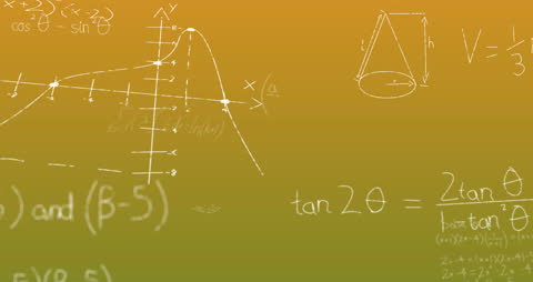 Animated Mathematical Formulas on Yellow Gradient Background