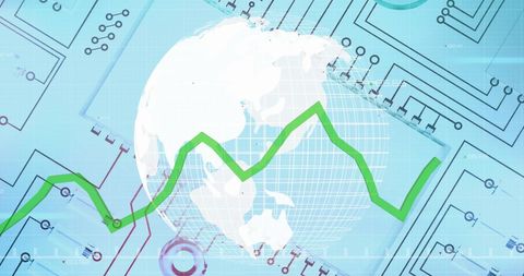 Global Network Connectivity with Futuristic Graph Interface - Download Free Stock Images Pikwizard.com