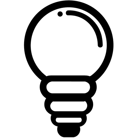 Digital bulb illustration on transparent background