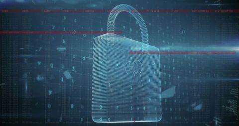Futuristic Digital Security Padlock with Data Stream - Download Free Stock Images Pikwizard.com