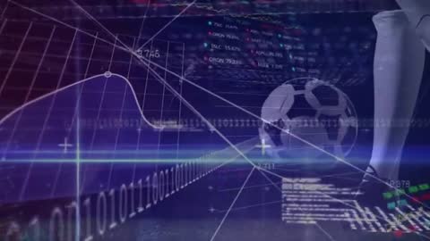 Soccer and Financial Analytics Concept with Digital Graphs