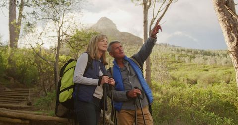 Senior Couple Enjoying Scenic Mountain Hike - Download Free Stock Images Pikwizard.com