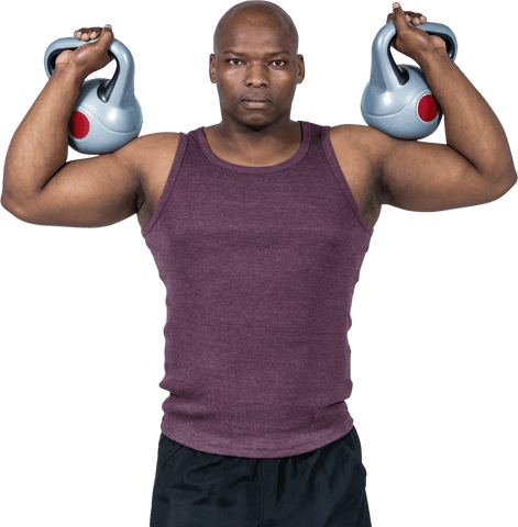 Transparent Fit Man Lifting Kettlebells for Workout Inspiration