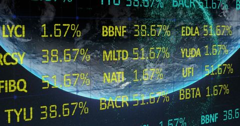 Global Digital Financial Data Exchange on Earth Background